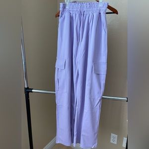 Women's Drawstring High Waisted Wide Leg Long Pants with Pockets